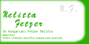 melitta fetzer business card
